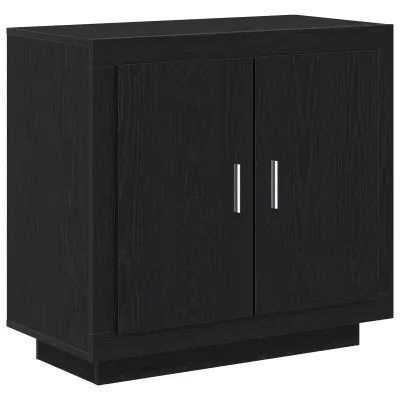 vidaXL Stranski predalnik Črna Oreh 80x40x75 cm Izdelan les