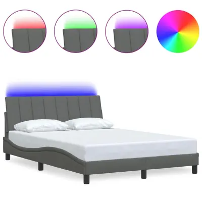 vidaXL Posteljni okvir brez vzmetnice temno siv 140x190 cm blago