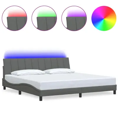 vidaXL Posteljni okvir brez vzmetnice temno siv 200x200 cm blago