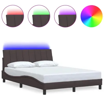 vidaXL Posteljni okvir brez vzmetnice temno rjav 140x200 cm tkanina