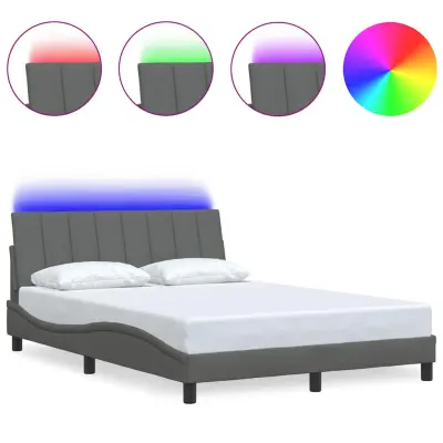 vidaXL Posteljni okvir brez vzmetnice temno siv 140x200 cm tkanina