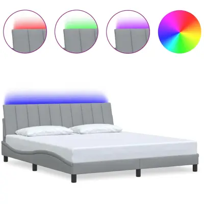 vidaXL Posteljni okvir brez vzmetnice svetlo siv 180x200 cm tkanina