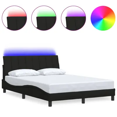 vidaXL Posteljni okvir brez vzmetnice črn 140x190 cm blago