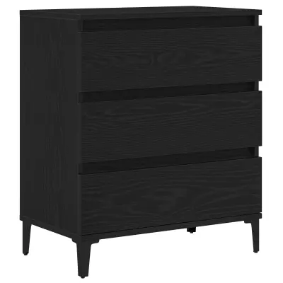 vidaXL Stranska miza Črni hrast 60x35x70 cm Inženirski les