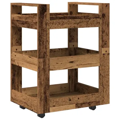 vidaXL Kuhinjski voziček Staro les 60x45x80 cm Umetni les