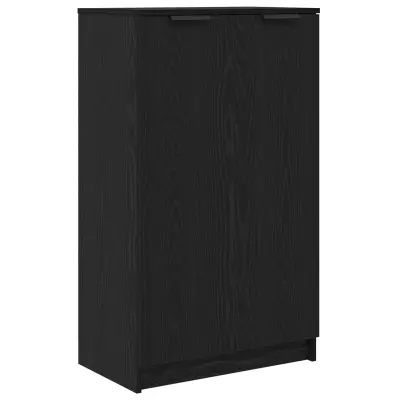 vidaXL Omara za čevlje Črna Oreh 59x35x100 cm Inženirski les