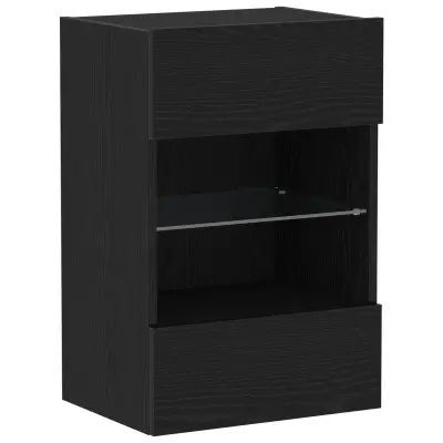 vidaXL LED TV omarica Črna hrast 40x30x60,5cm inženirski les