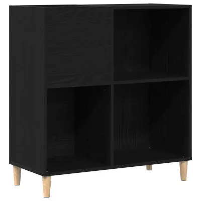 vidaXL Razstavni omarica Črna Oreh 84,5x38x89 cm Inženirski les