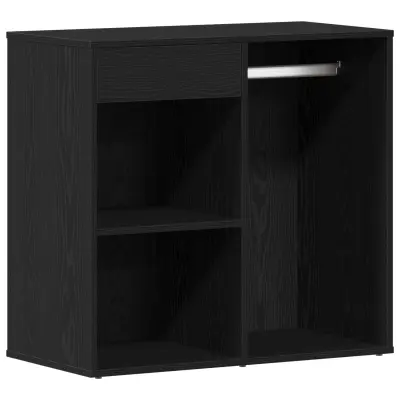 vidaXL Črn Orehov Kozmetični Kabinet 80x40x75 cm Iz Inženirskega Lesa