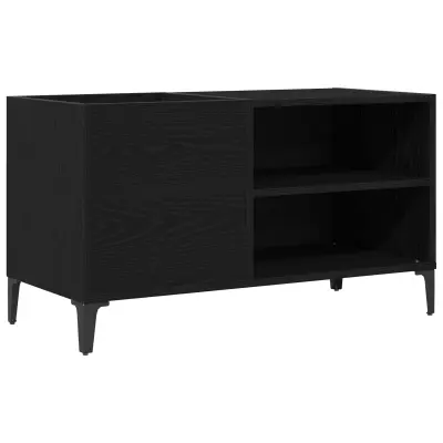 vidaXL Kabinet za zapise Črna Hrast 84,5x38x48 cm Inženirski les