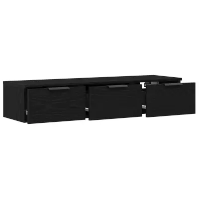 vidaXL Črna omara iz črnega hrasta 102x30x20 cm iz inženirskega lesa