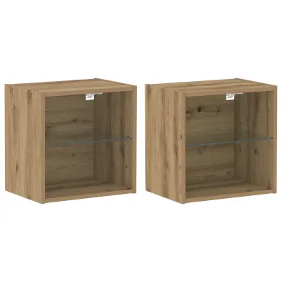 vidaXL lebdeča polica 2 kosi umetniški hrast 40x28.5x40 cm inženirski les