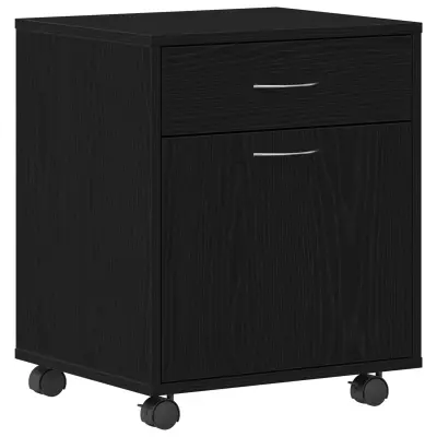 vidaXL Roler kabinet Črn hrast 45x38x54 cm Izdelan iz inženirskega lesa