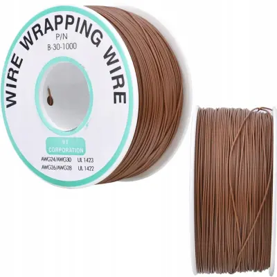 Rosfix Kynar Elektronski Kabel AWG 30 – 0,25 mm, 200 m, Rjav, PVC Izolacija, 300 V, Do 105 °C