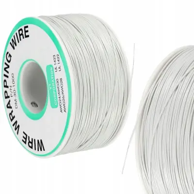 Rosfix Kynar Elektronski Kabel AWG 30 – Bel, 0,25 mm, 200 m, PVC Izolacija, 300 V | Do -60°C do 105°C