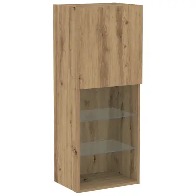 vidaXL TV omara z LED lučmi umetniški hrast 40,5x30x102 cm