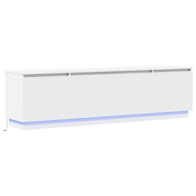 vidaXL TV omarica z LED belo 180x38x49 cm inženirski les
