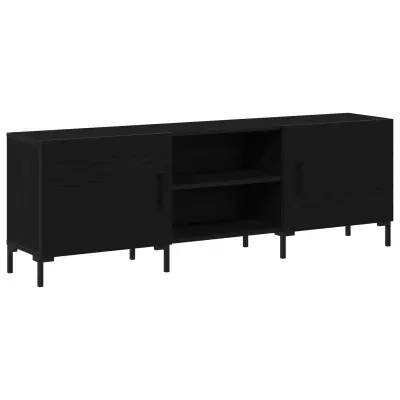 vidaXL TV omarica Črna Oreh 150x30x50 cm Inženirski les