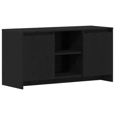 vidaXL TV omara Črna hrast 102x37,5x52,5 cm iz inženirskega lesa