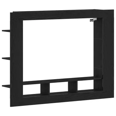 vidaXL TV omara, montirana na steno, črni hrast, 152x22x113 cm