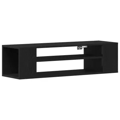 vidaXL Stenski TV kabinet Črni Oreh 100x30x26,5 cm Iz Inženirskega lesa