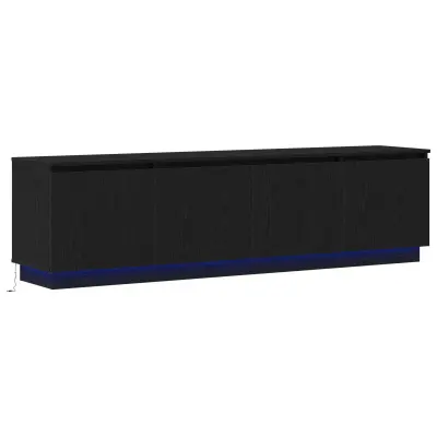 vidaXL TV omarica z LED Črna hrast 180x38x49 cm Inženirski les