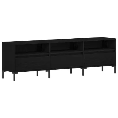 vidaXL TV omarica Črna Oreh 150x30x44,5 cm Inženirski les