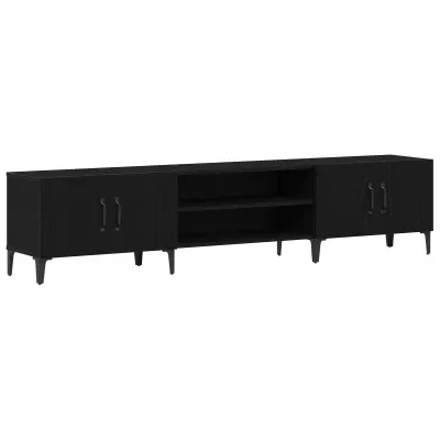 vidaXL TV Omara Črna Oreh 180x31,5x40 cm Inženirski Les