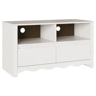 vidaXL TV omarica "DRAMMEN" Bela 99x43x55 cm Trdna borovina