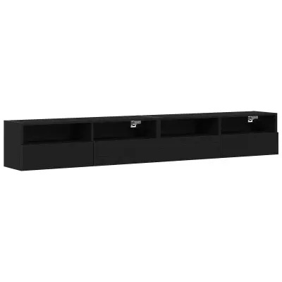 vidaXL TV stenske omare 2 kosa Črni hrast 100x30x30 cm inženirski les