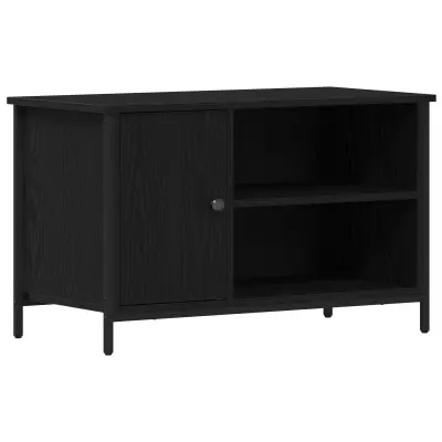 vidaXL TV omarica Črna Oreh 80x40x50 cm Izdelano iz lesa in Jekla