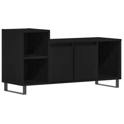 vidaXL TV omara Črna hrast 100x35x55 cm Inženirski les