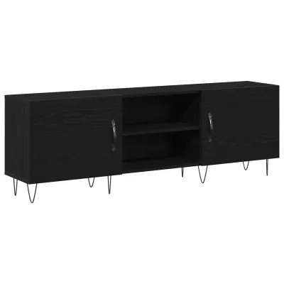 vidaXL TV Kabinet Črna Hrast 150x30x50 cm Inženirski les