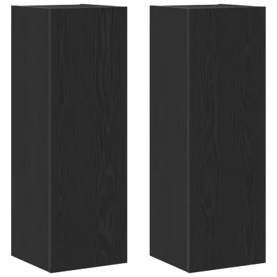 vidaXL Stenski TV omarici 2 kosa Črna hrasta 30,5x30x90 cm Iz inženirskega lesa