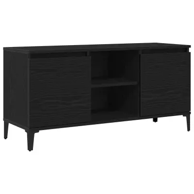 vidaXL TV omarica Črna Oreh 102x35x50 cm Iz inženirskega lesa