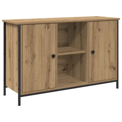 vidaXL TV omarica Črna Oreh 101x35x65 cm Izdelano iz lesa in jekla