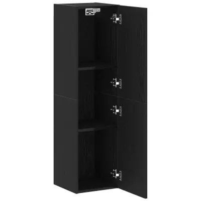 vidaXL TV omarica Črna Oreh 30,5x30x110 cm Inženirski les