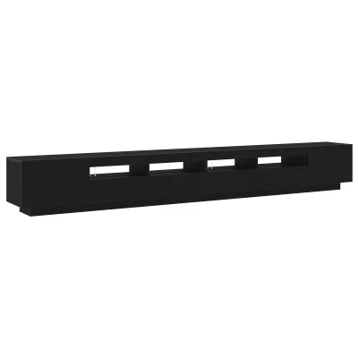 vidaXL TV omarica z LED lučmi, črna oreh, 300x35x40 cm, iverka