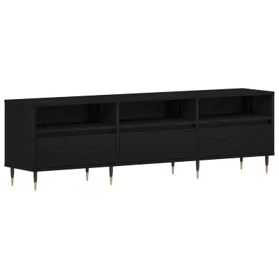 vidaXL TV omara Črna Oreh 150x30x44,5 cm Izdelana iz lesa