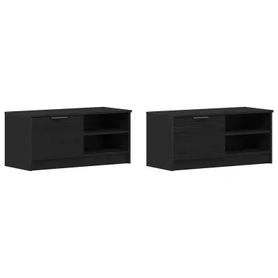 vidaXL TV omara 2 kosa Črni hrast 80x35x36,5 cm Inženirski les