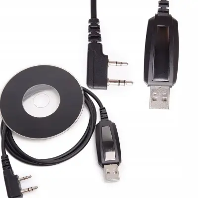 PROGRAMSKI KABEL USB ZA RADIJSKE POSTAJE BAOFENG KENWOOD (JACK 2,5 MM + JACK 3,5 MM / USB) Z GONILNIKI