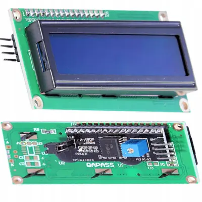LCD ZASLON 2X16 HD44780 MODRI I2C PRETVORNIK SPAJKAN