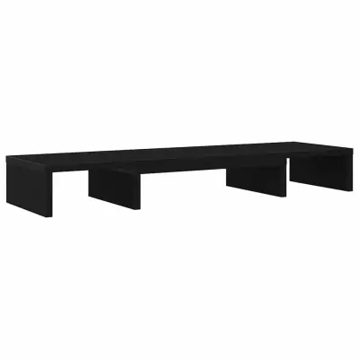 vidaXL Stojalo za monitor nastavljivo črna hrast 80x24x10,5 cm