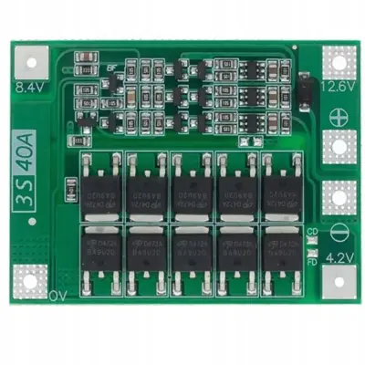 Rosfix Modul Polnjenja Li-ion 3S 40A – Zaščita Akumulatorja, 12,6V, 60x41x3,4 mm, 20A Polnjenje