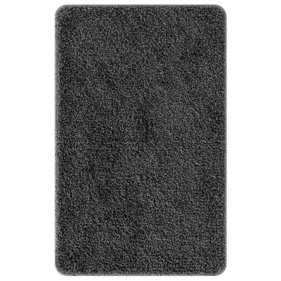 vidaXL Kopalniška preproga pravokotna temno siva 60x90 cm polipropilen nedrseča