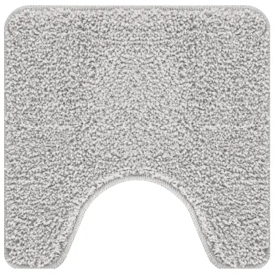 vidaXL U-oblikovana kopalna preproga Siva 50x50 cm Poliester Nedrseča