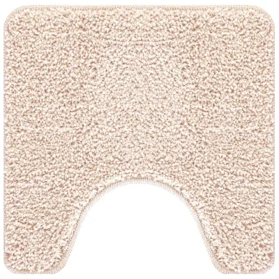 vidaXL preproga za kopalnico v obliki U kremne barve 50x50 cm iz polipropilena, nedrseča