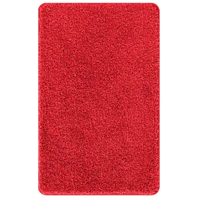 vidaXL Kopalna preproga pravokotna rdeča 60x90 cm poliester protizdrsna