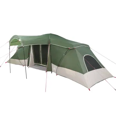 vidaXL Družinski šotor z okni Dome zelen 6 oseb Waterproof