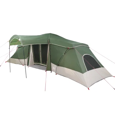 vidaXL Družinski šotor z okni Dome zelen 6 oseb Waterproof